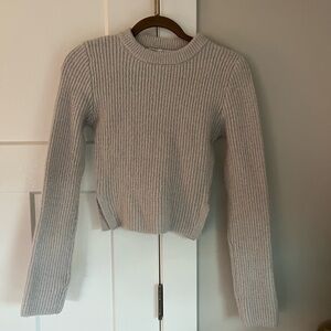 Zara Light Gray Ribbed Sweater